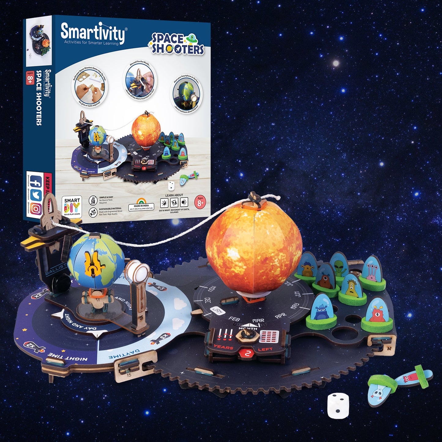 Smartivity Space Shooters DIY STEM Toy: Build & Learn Planetary Motion