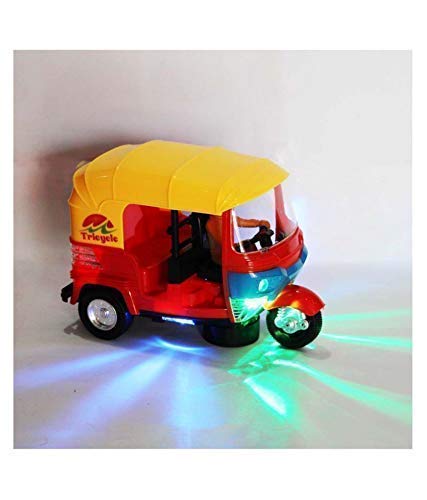 Battery Operated Auto Rickshaw Toy with LED Lights and Sound