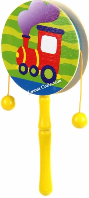 Wooden Cartoon Bell Rattle Musical Toy for Kids