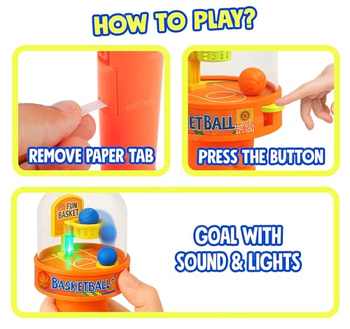 TIPTOP Mini Finger Basketball Shooting Game Toy for Kids | Handheld Mini Basketball Game | Indoor Games Toy for Boys & Girls | Toy Birthday Gift for Kids - Random colour