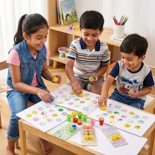 TIPTOP Smiley Stamps For Kids | Emoji Stamps For Kids | Party Favors For Kids | Small Return Gifts For Kids