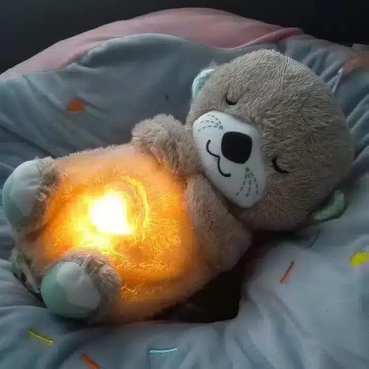 TIPTOP Breathing Teddy Soothing Plush Toy with Rhythmic Motion and Music