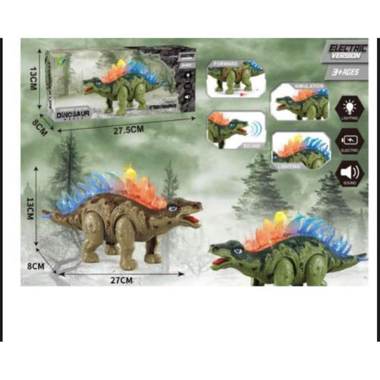 Jy4025 Electric Walking Stegosaurus Dinosaur Sound Light Toy