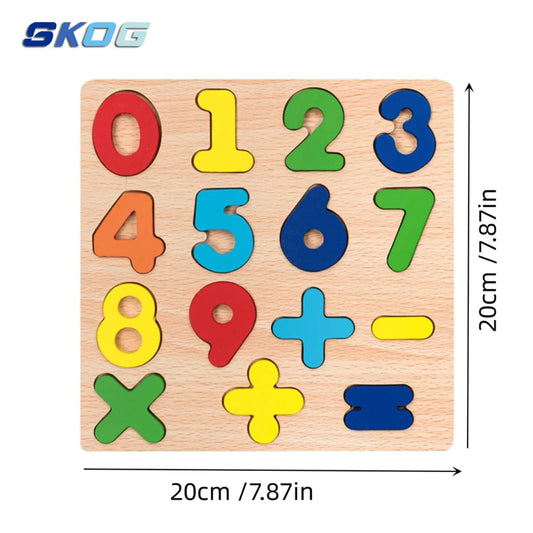 SKOG Wooden Numbers Learning Puzzle Board Kids Toy