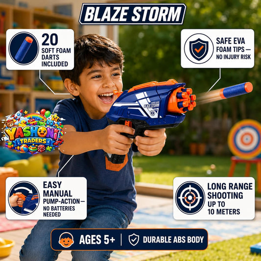 Yashoni Hot Fire Foam Blaster Toy Gun for Kids with 20 Soft Foam Bullets