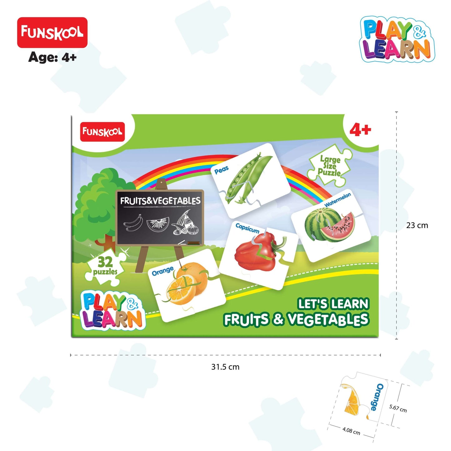 Funskool Educational Learn Fruits Vegetables Puzzle for Kids - Develop Skills