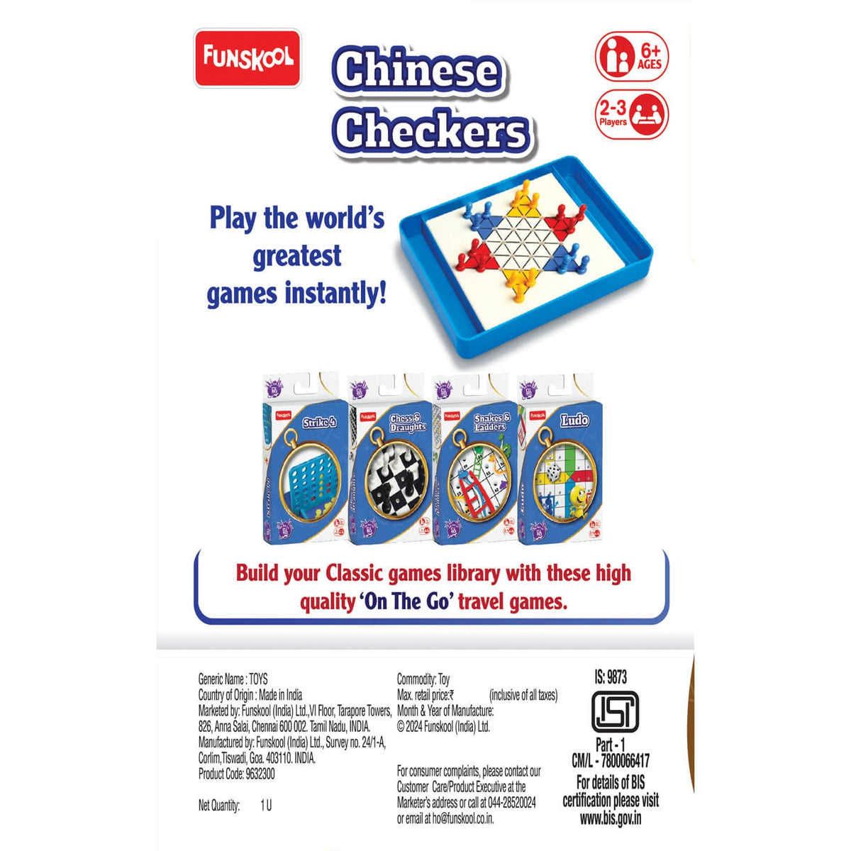 Funskool Travel Chinese Checkers | Folded Compact View