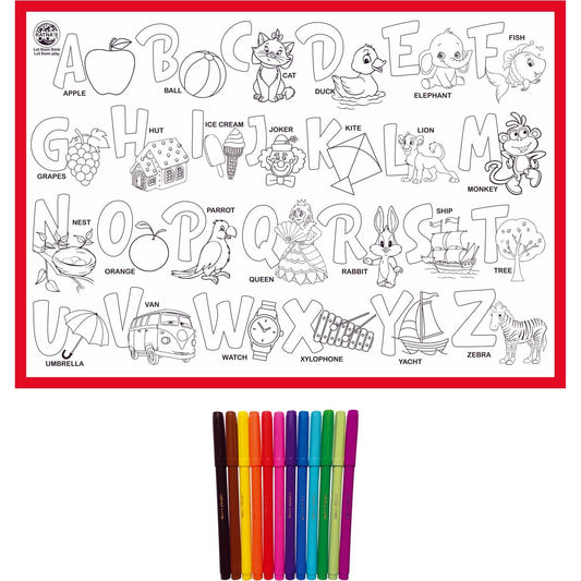 Jumbo Alphabet Colouring Mat | Design Detail
