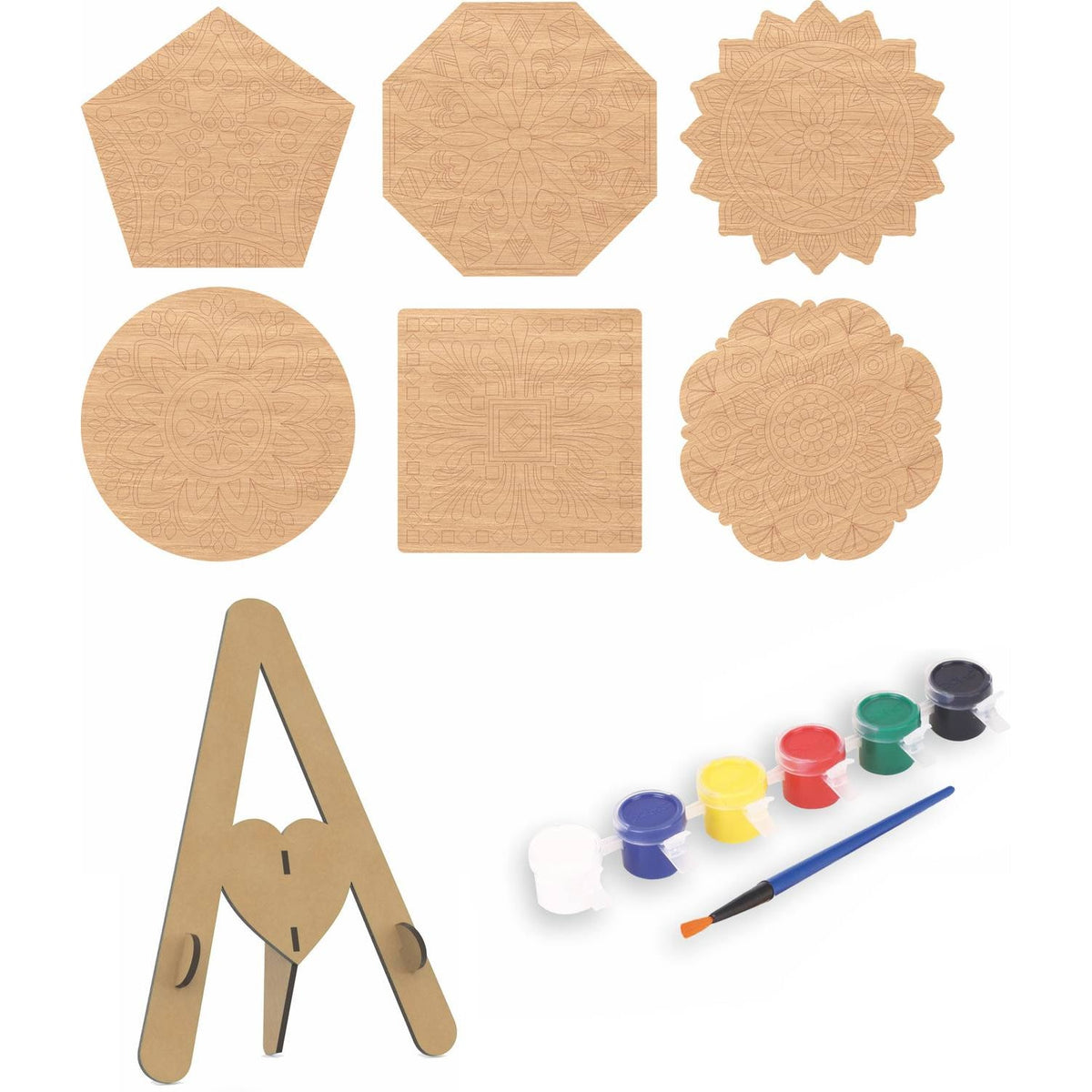 Wooden Mandala Art Kit | Finished Piece Detail