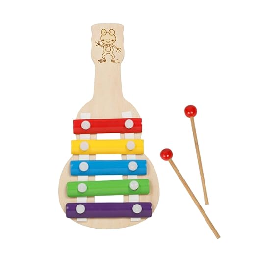 TIPTOP Handmade Wooden Xylophone Guitar | 5-Note Musical Toy