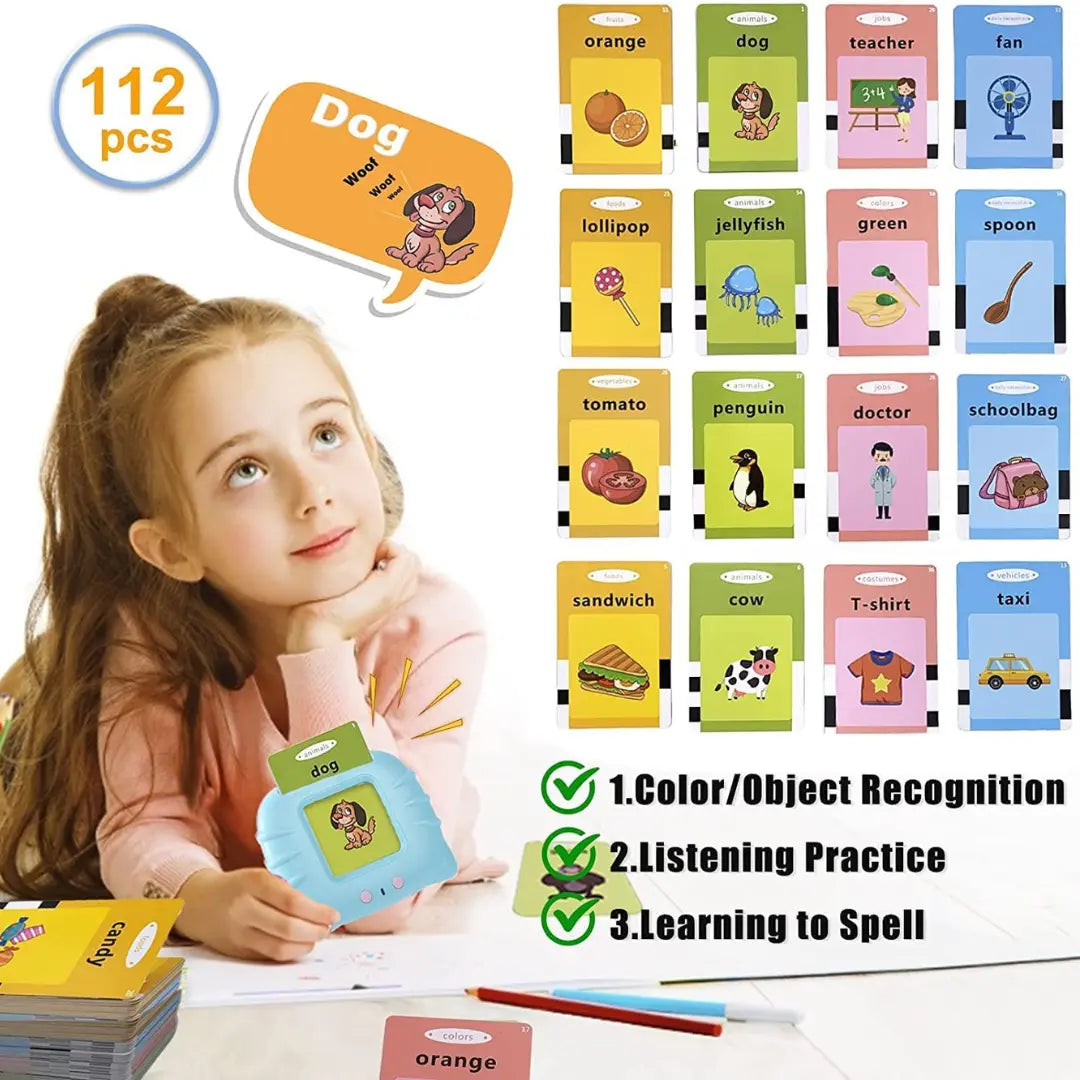 TIPTOP 112 Talking Baby Double Sided Flash Cards Educational Toys for 3+ Years Old