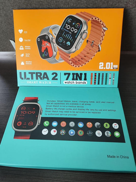 Ultra2 Smart Watch with 7 Interchangeable Straps and AMOLED Display