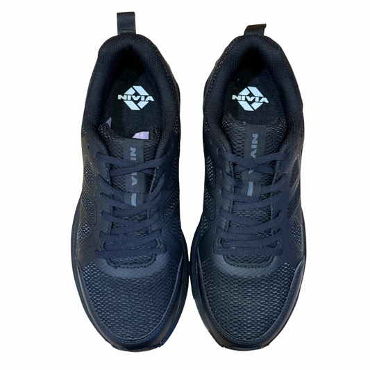 Nivia Lace School Shoes for Boys & Girls Black