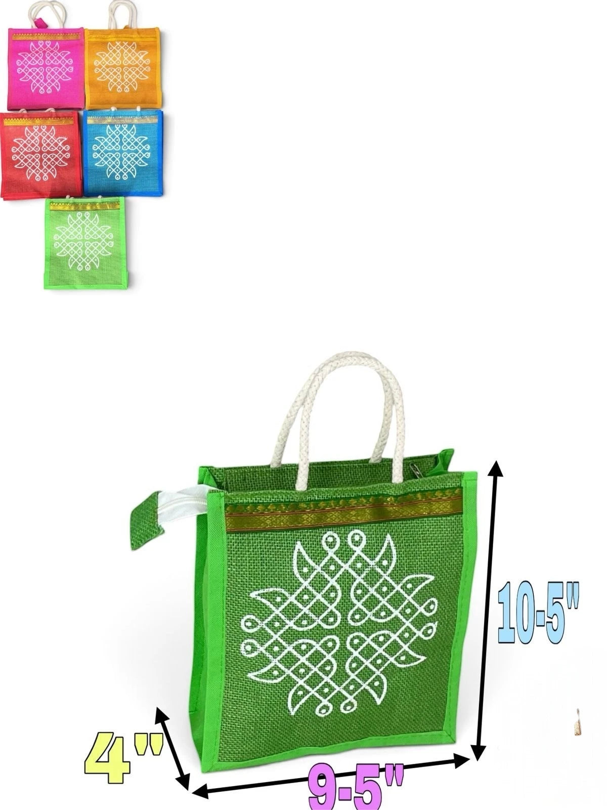 Jute Gift Bags with Zip Closure & Eco-Friendly Carry Bags for Return Gifts (Big)