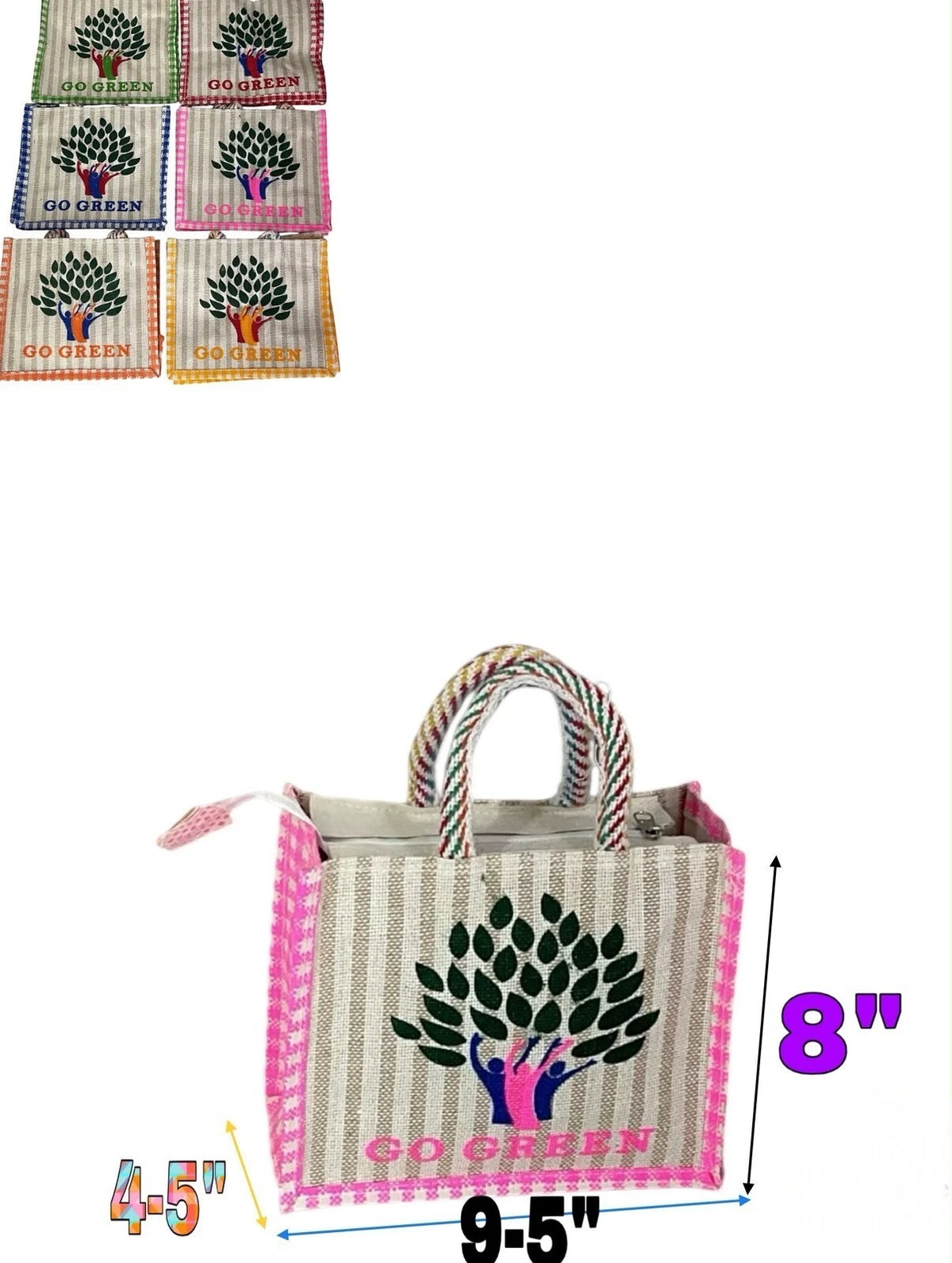 Go Green Jute Bag with Zipper