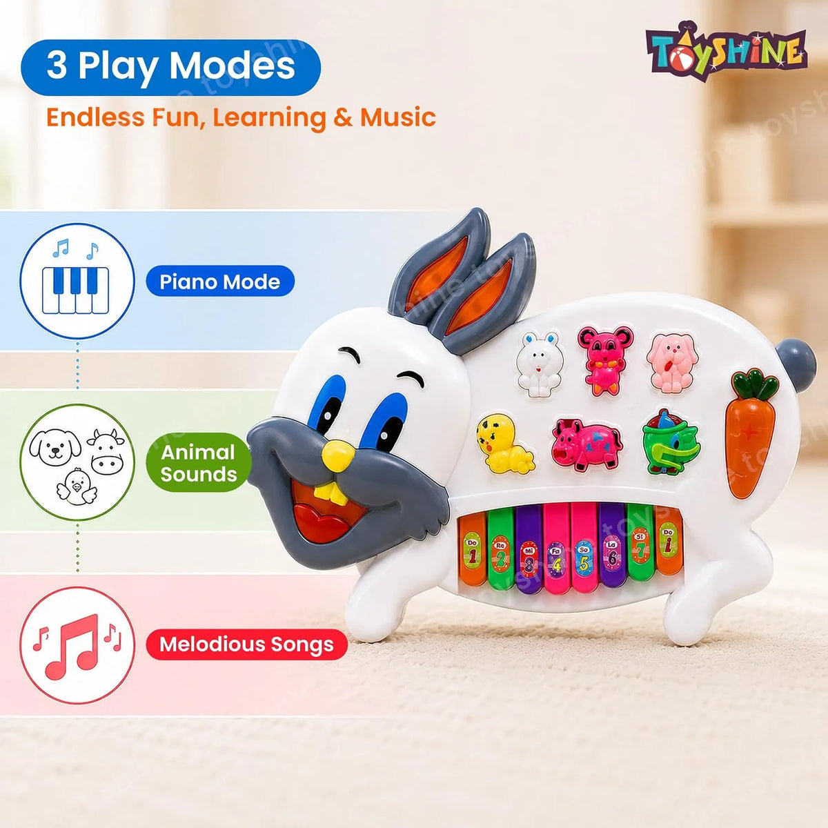 Piano Keyboard for Kids Rabbit Piano