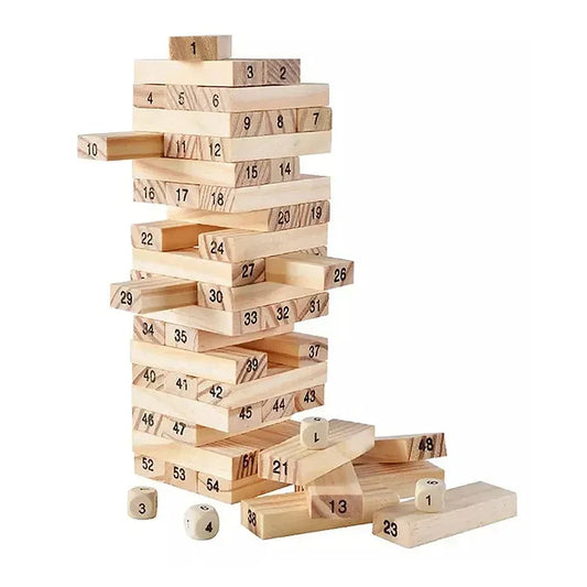 Wooden Stacking Jenga Tower – 54 Pieces