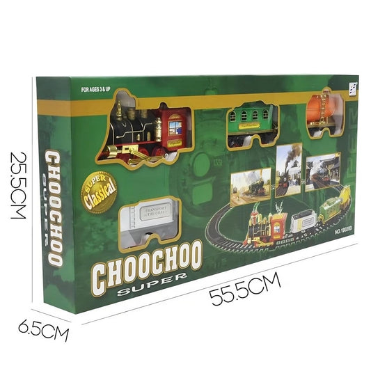 TIPTOP Classic Battery Operated Musical Steam Train Set with Smoke Effect