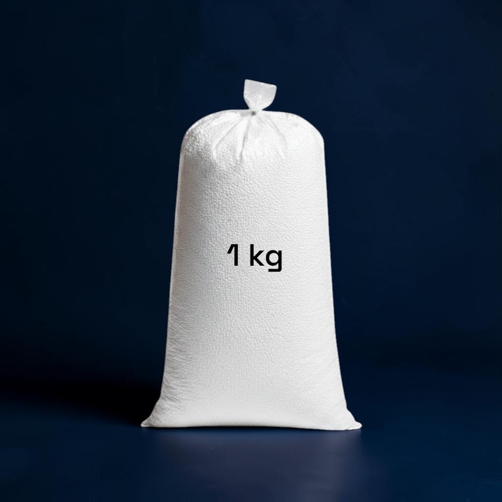 TipTop Retail 1kg bag of white high-density EPS thermocole beans for refilling bean bag chairs
