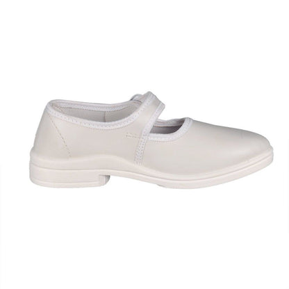Odyssia School Shoes with Buckle for Girls CL4012 - White