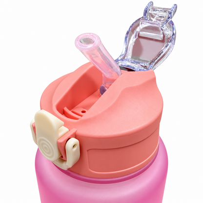 Motivational Water Bottle 3pcs Set with Time Markers Water Lines - 2000ml, 900ml,300ml