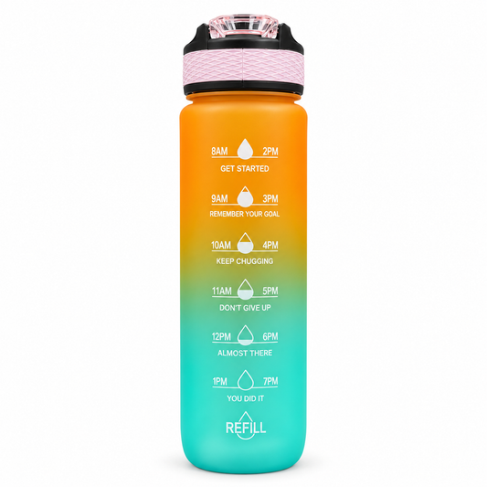 Motivational Water Bottle 1000 ML | BPA-Free with Leak-Proof