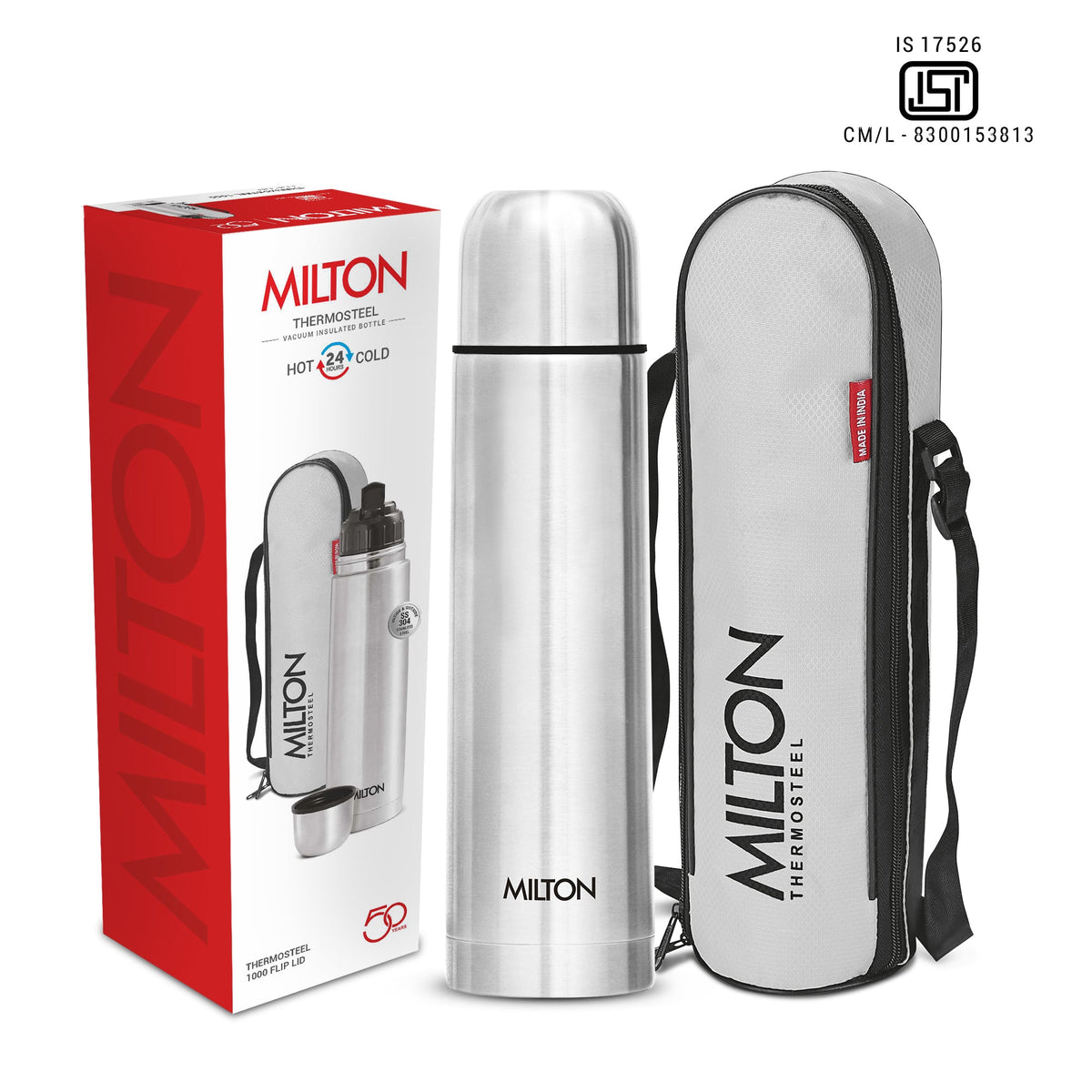 Milton Flip Lid Thermosteel Insulated Water Bottle