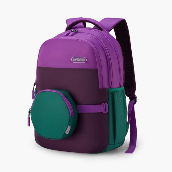 American Tourister Zipper Hestia 3.0 Polyester Men's Backpack (Free Size, Purple) With 1 Year Warranty