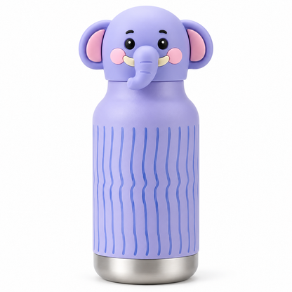 Kids Insulated Hot & Cold Water Bottle – 280 ml | Animal Silicon lids