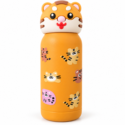 Kids Insulated Hot & Cold Water Bottle – 280 ml | Animal Silicon lids