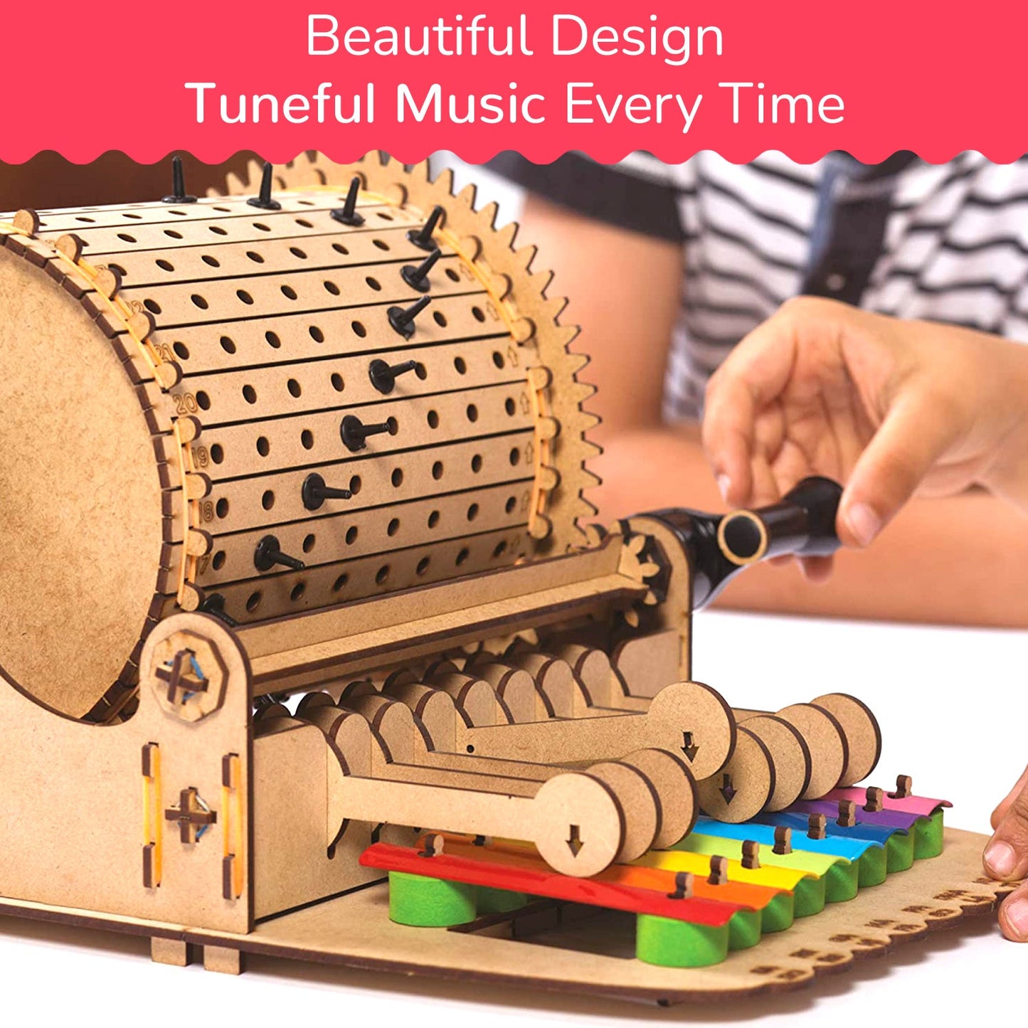 Xylofun Music Machine STEM Construction Toy: Learn Music, Gears, Boost Creativity