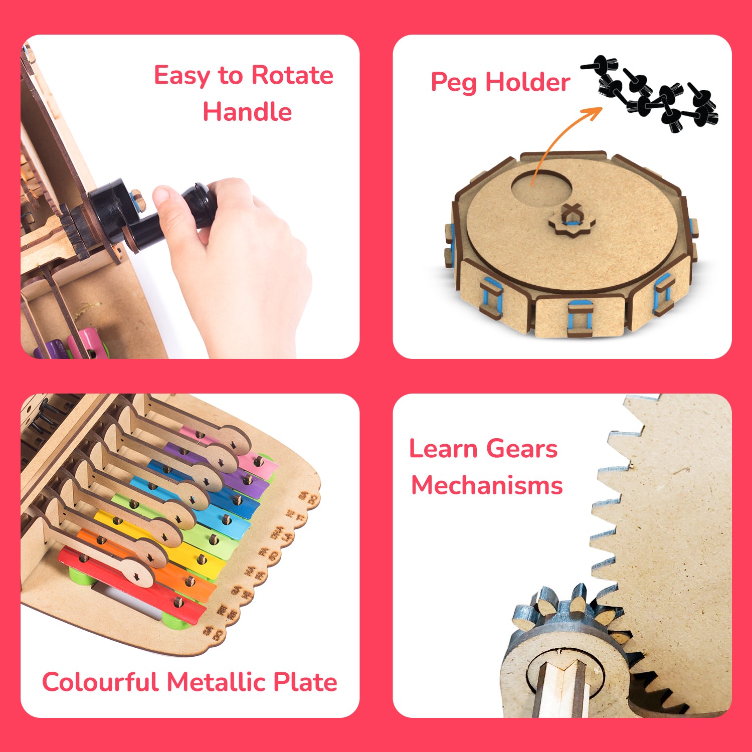Xylofun Music Machine STEM Construction Toy: Learn Music, Gears, Boost Creativity