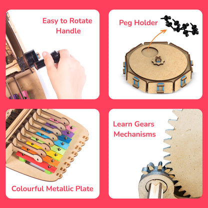Xylofun Music Machine STEM Construction Toy: Learn Music, Gears, Boost Creativity