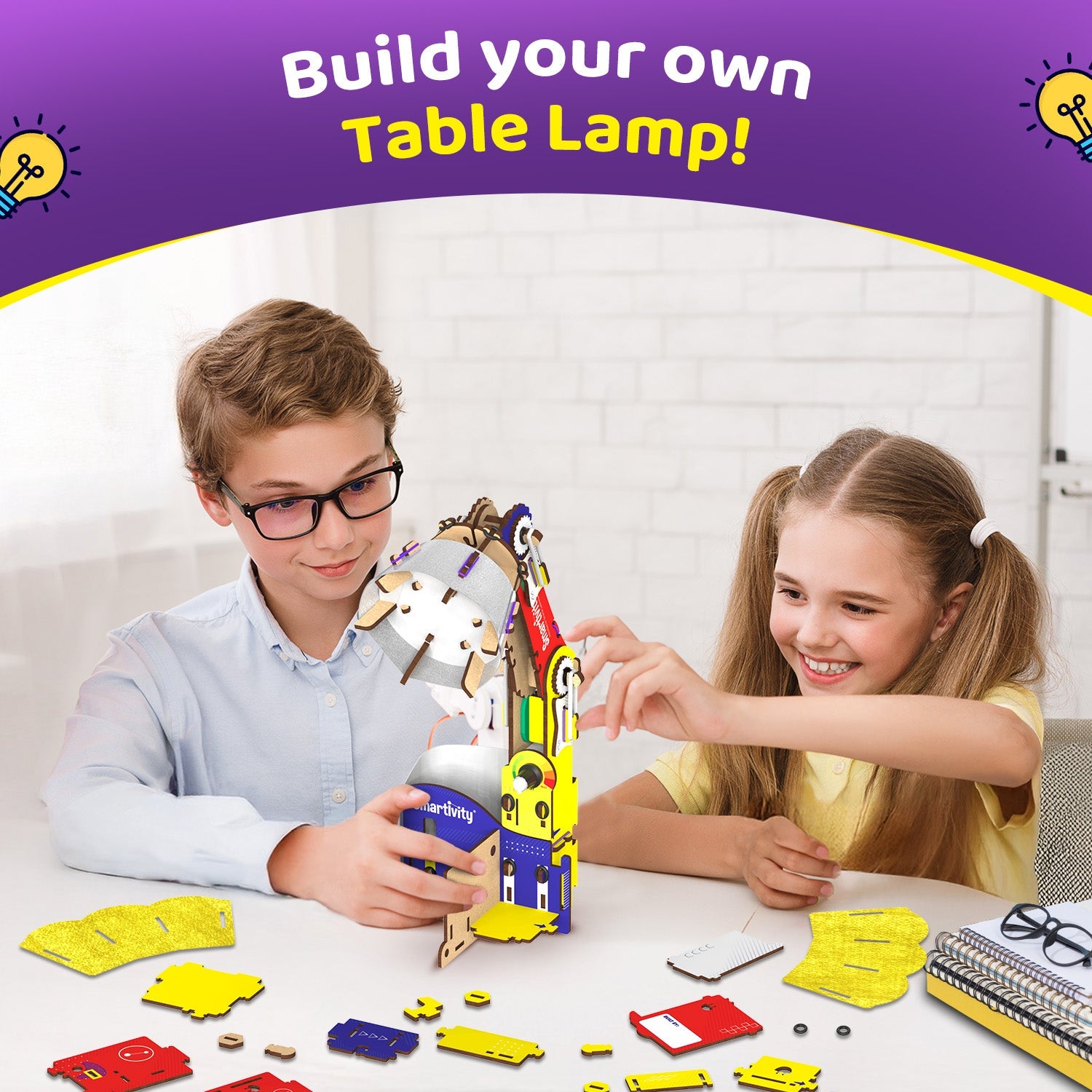 DIY STEM Educational Table Lamp Building Kit for Kids 8-14 Years with Organizer