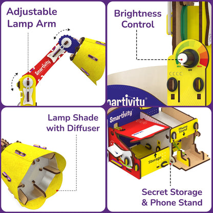 DIY STEM Educational Table Lamp Building Kit for Kids 8-14 Years with Organizer