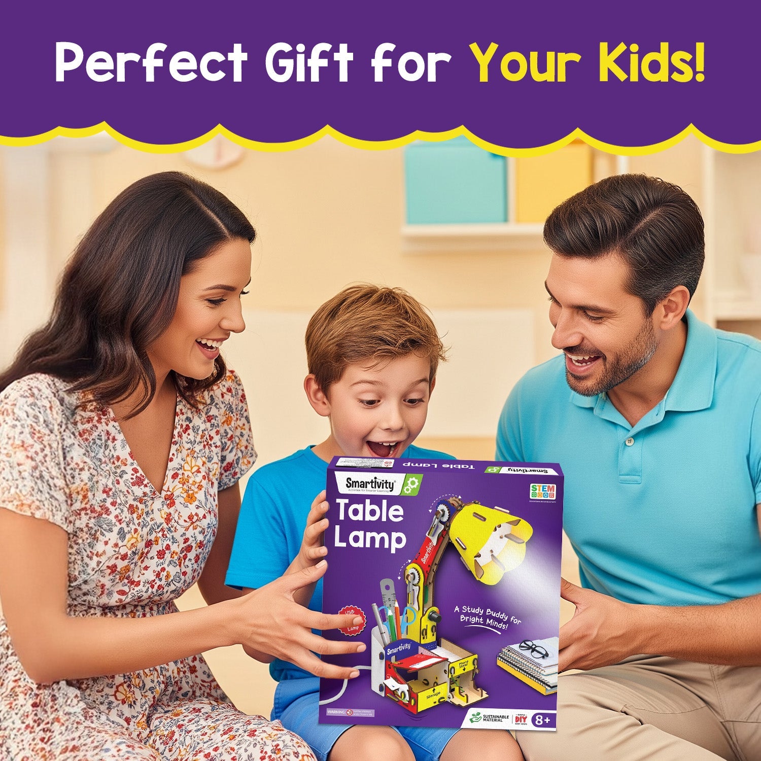 DIY STEM Educational Table Lamp Building Kit for Kids 8-14 Years with Organizer