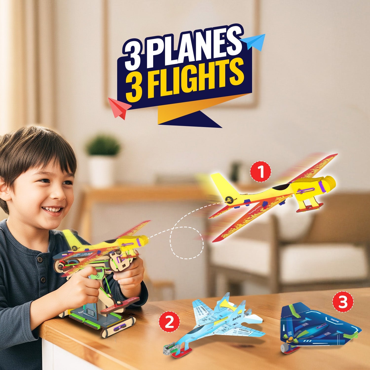 DIY STEM Airplane Launcher Kit: Build Fighter, Glider, Stealth Jets