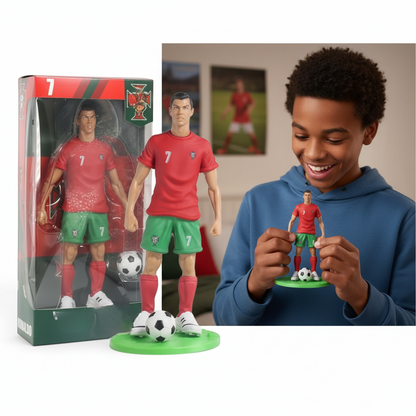 Football Player Messi & Ronaldo Action Figure Set with Ball for Kids