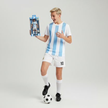 Football Player Messi & Ronaldo Action Figure Set with Ball for Kids