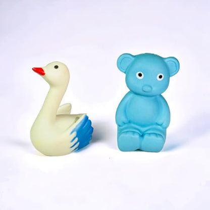 TIPTOP Rubber Floating Bath Toys for Babies & Kids | Colourful Aquatic Animal Chu Chu Toys | Safe & Squeezable Sound Toys for Bath time & Water Play | Pack of 6