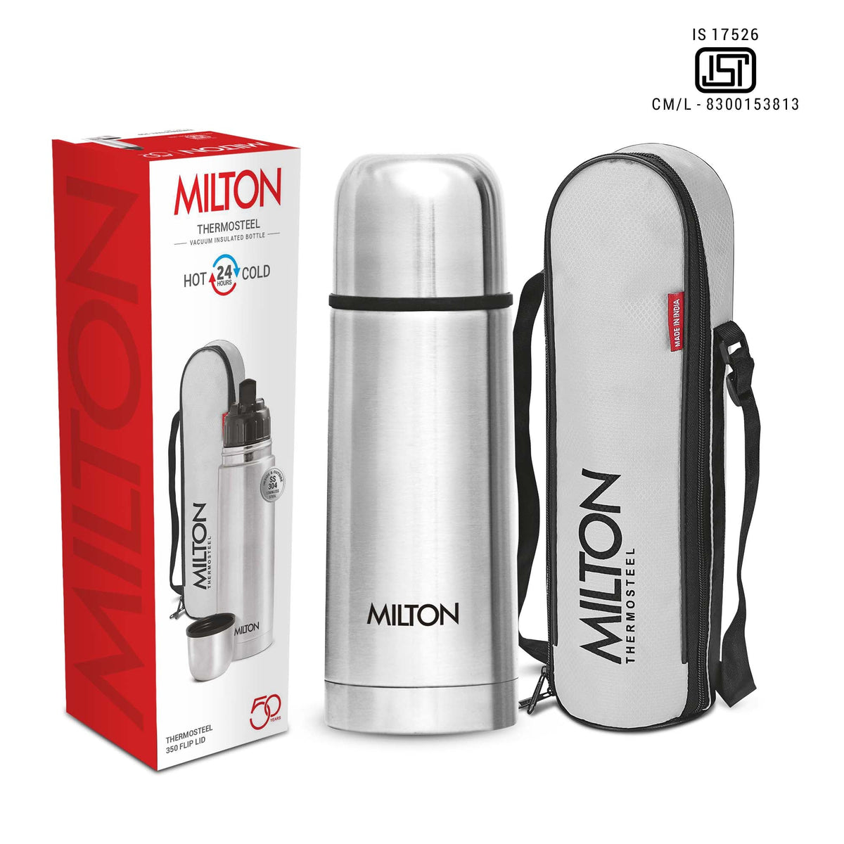Milton Flip Lid Thermosteel Insulated Water Bottle