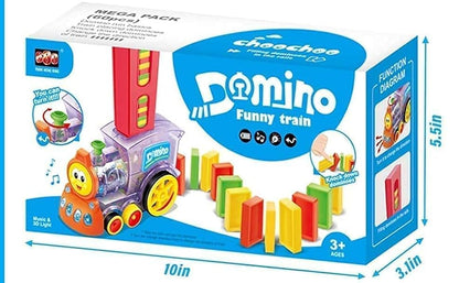 OCTRA Automatic Domino Train: Sound, Light, Colorful Brick Laying Fun