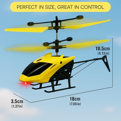 TIPTOP RC Helicopter with Hand Gravity Sensor, Flying Remote Control Helicopter Toy, Charging Helicopter with 3D Light & Safety Sensor for Kids