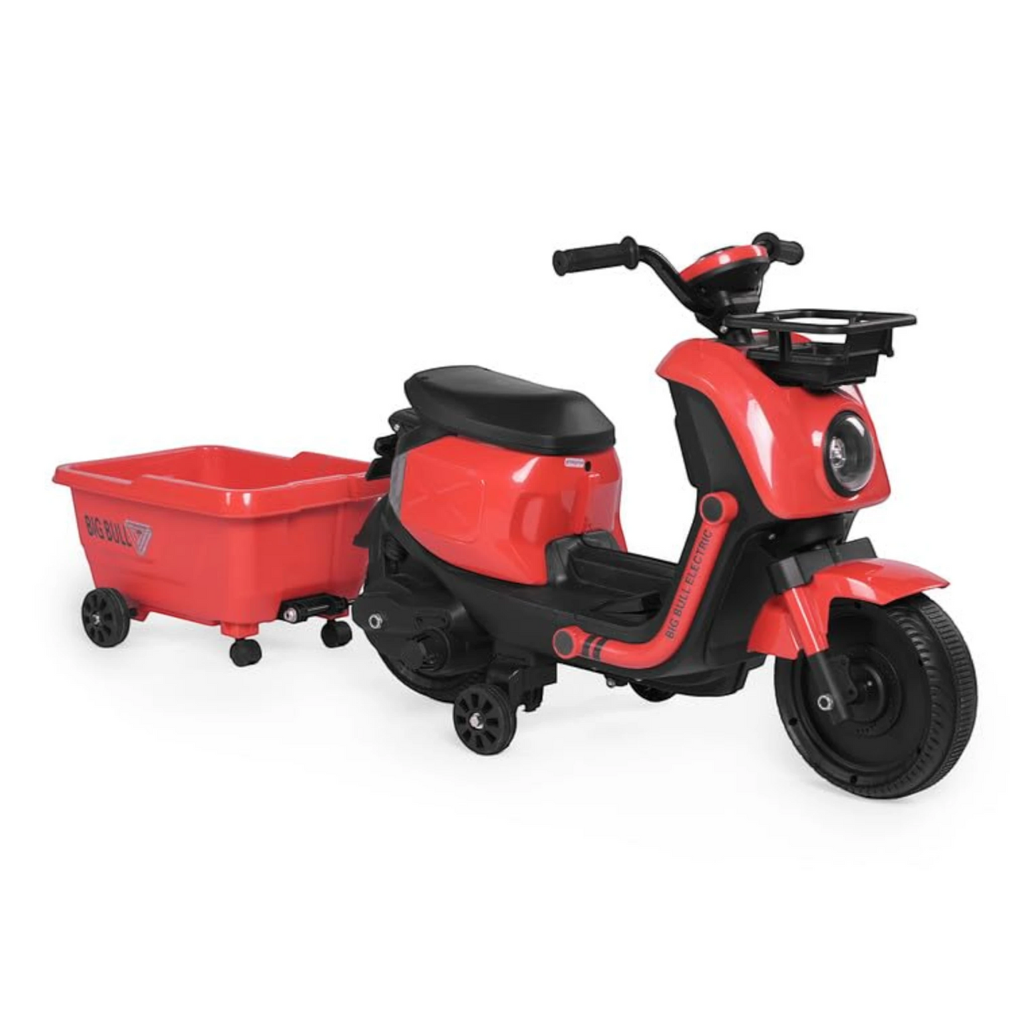 Toy House EV NIU Ride-On Scooter with Trailer for Kids EV06-Red - Age 3+