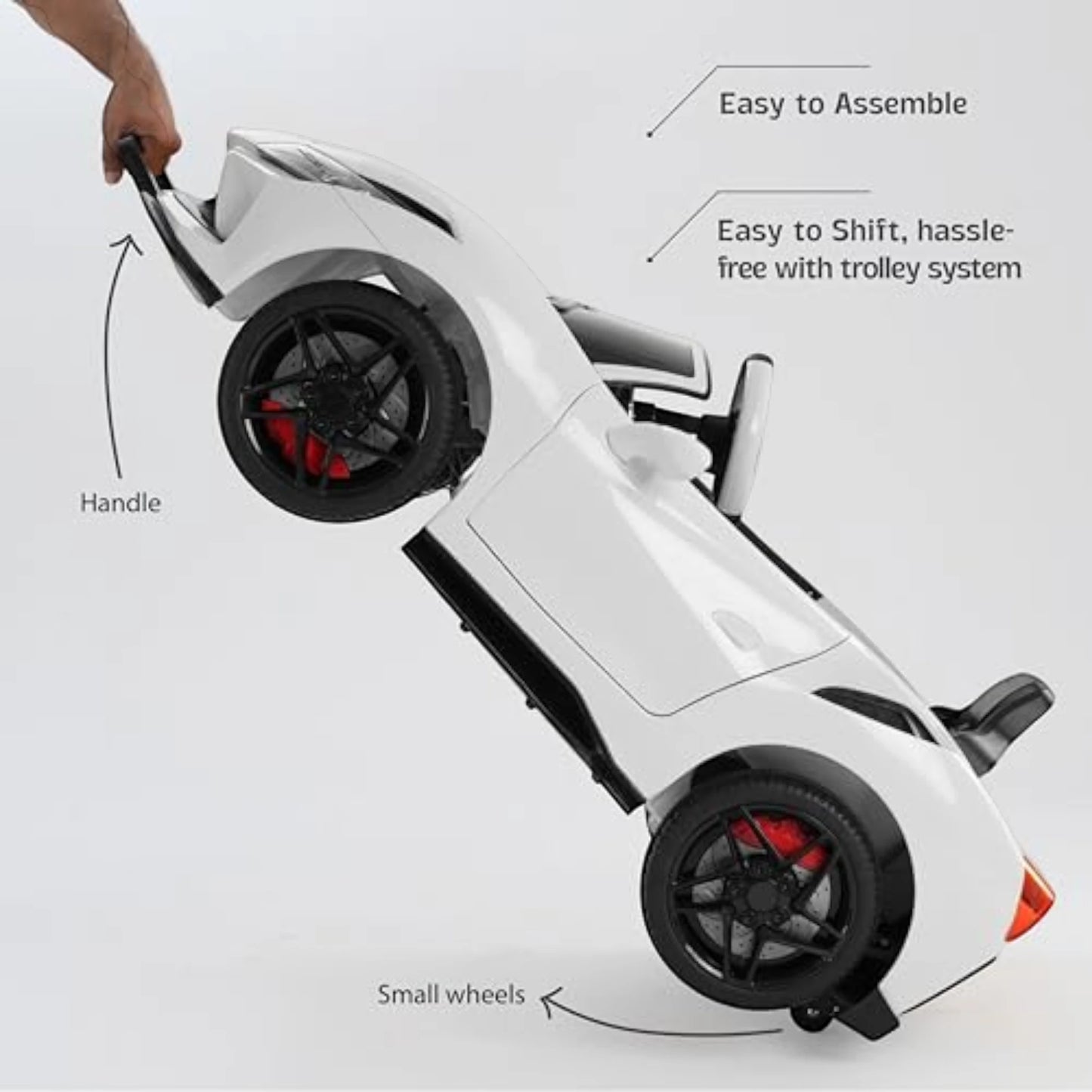 Toy House Battery Operated Ride-On Car for Kids - White