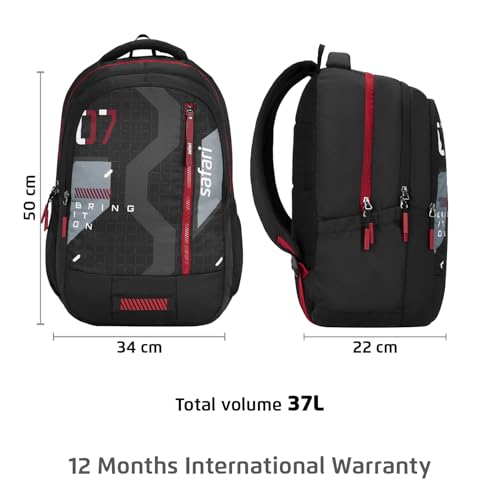 Safari Large 37 L Backpack Bonus 1  (Black) with 1 Year Warranty