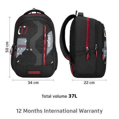Safari Large 37 L Backpack Bonus 1  (Black) with 1 Year Warranty