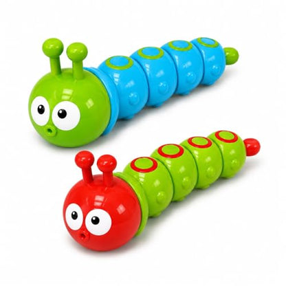 IndusBay IB-PUSH-CATERPILAR-4PC Press and Go Caterpillar Toy