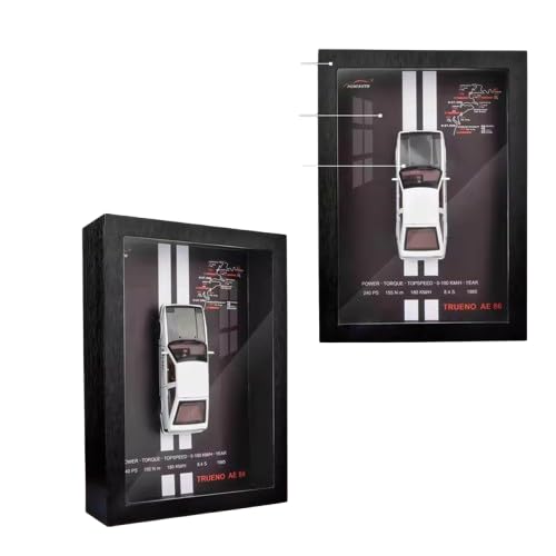 Funspark 3D Car Frame Wall Art Wooden Hanging Painting Frame with Removable Die-Cast Cars, Lights & Sounds Pull-Back Action & Opening Doors Collectible Display for Car Decoration (Shelby)