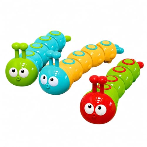 IndusBay IB-PUSH-CATERPILAR-4PC Press and Go Caterpillar Toy